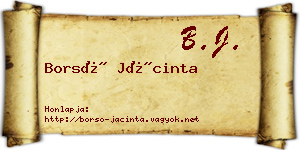 Borsó Jácinta névjegykártya